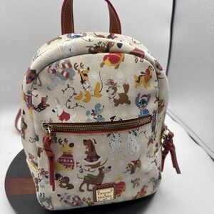 Disney Parks Christmas Santa Tails Paws Dogs Backpack Bag Dooney & Bourke NWOT